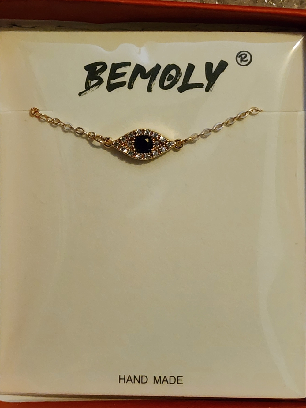 Rose Gold Necklace with Black Center Stone